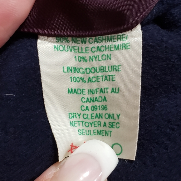 Holt Renfrew Retro Cashmere Navy Blazer Size 8 - Picture 9 of 9